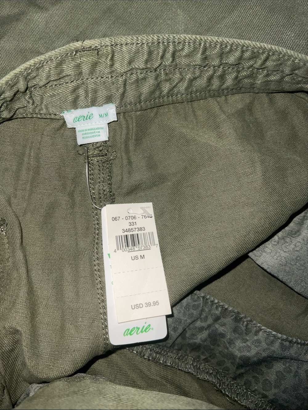 aerie Olive Utility Frayed-Hem Shorts - Picture 3 of 3